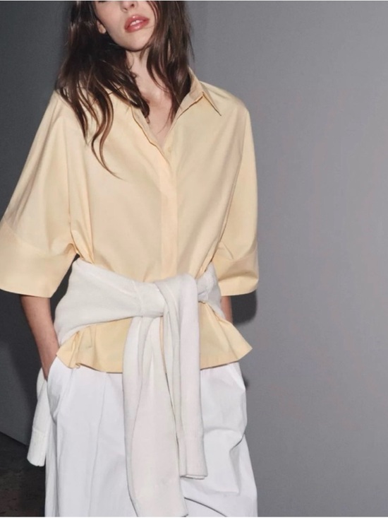 Zara Tops - Zara Yellow Poplin Top